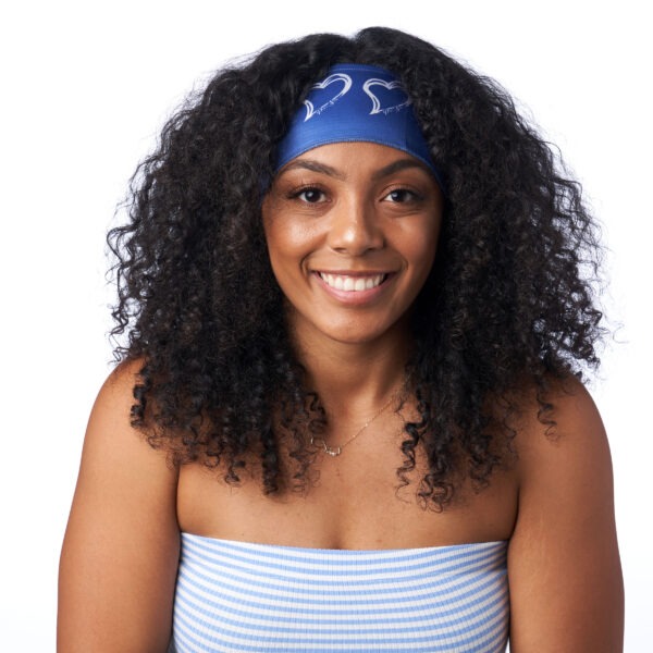 Sapphire Blue Silk Edge Scarf